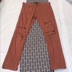 Men Distressed Slim Straight Jeans